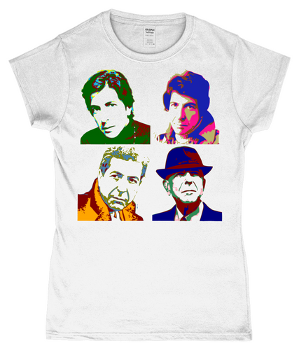 Leonard Cohen, Warhol Large, T-Shirt, Women's