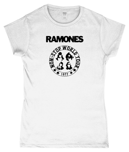 Ramones, Non-Stop World Tour 1977, T-Shirt, Women's