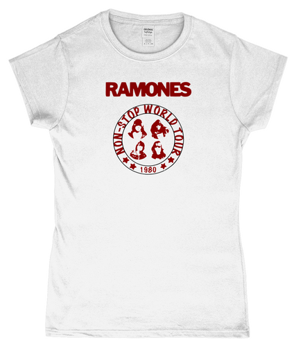 Ramones, Non-Stop World Tour 1980, T-Shirt, Women's