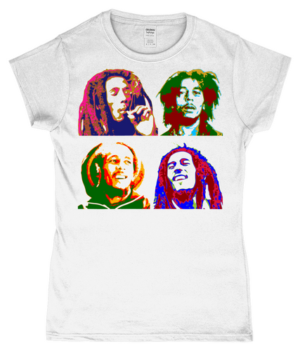 Bob Marley, Warhol Large, T-Shirt, Women's