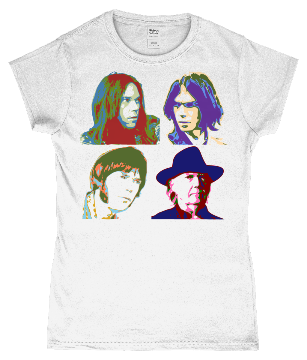 Neil Young, Warhol Large, T-Shirt, Women's