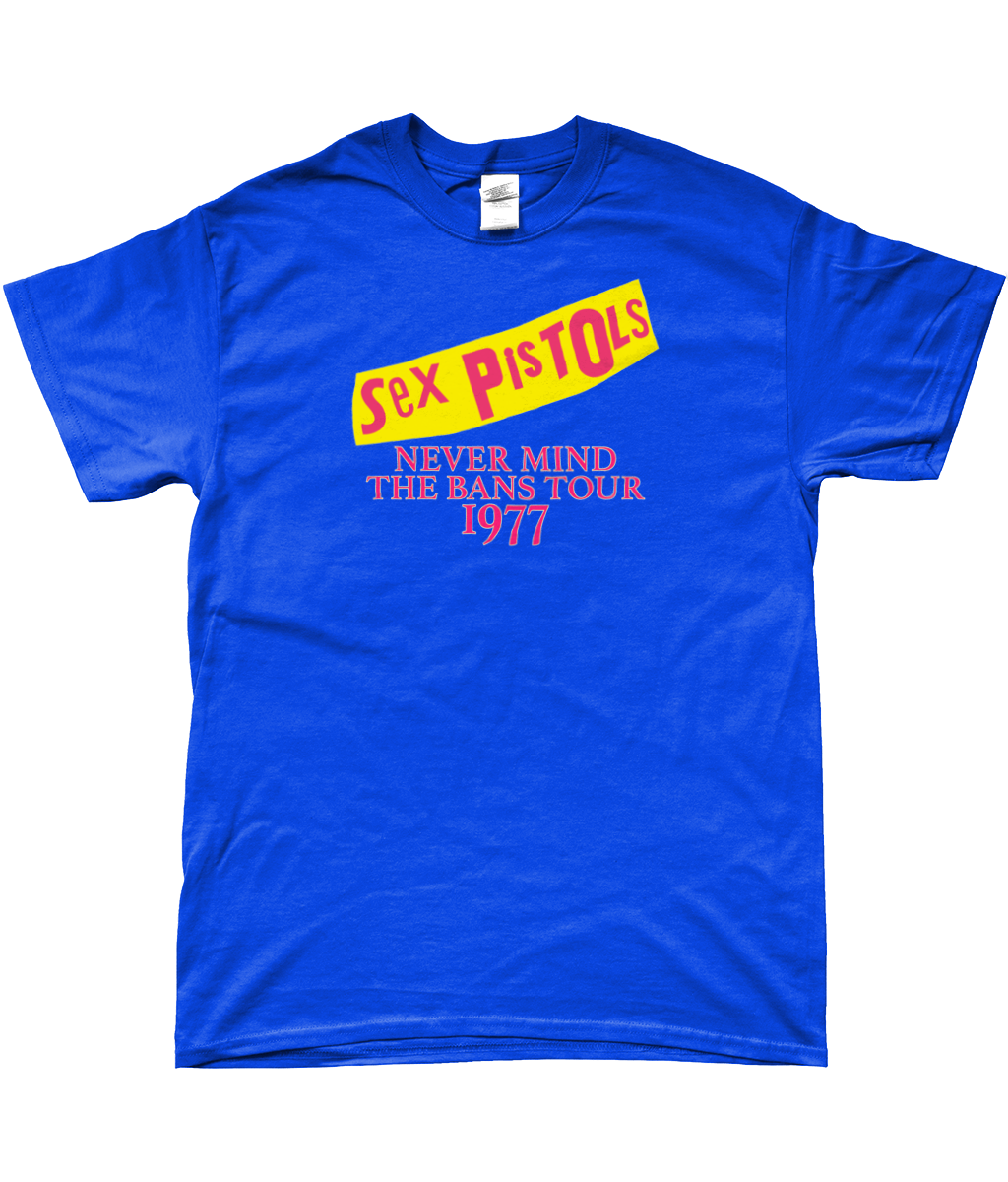 Sex Pistols Never Mind The B**CKS Distressed T-Shirt – Official Unisex Tee, Blue Washed Style, Cotton